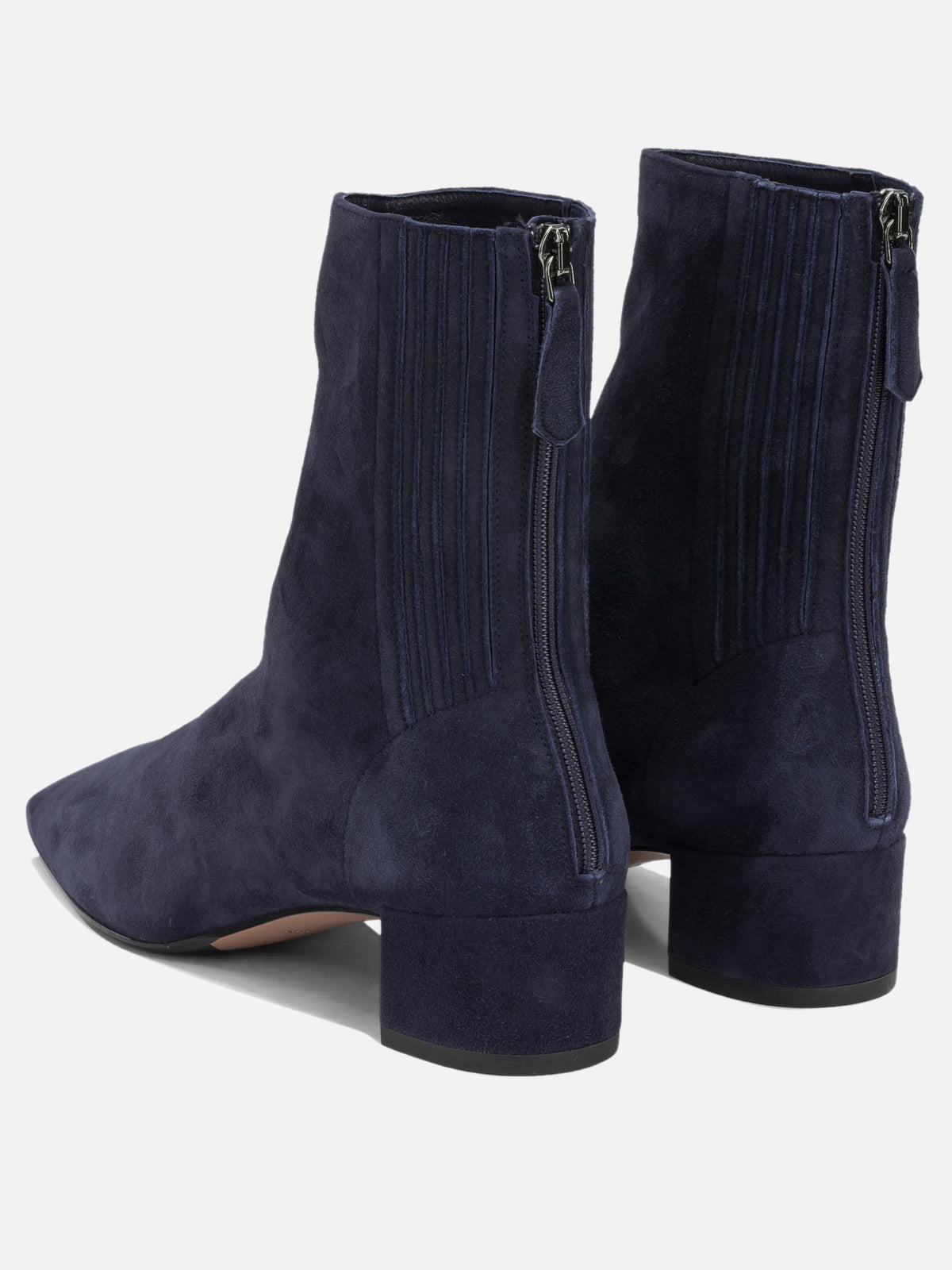 Aquazzura "Saint Honoré 35MM" Ankle Boots with Zipper Blue

