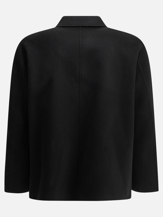 Auralee "Melton" Overshirt Jacket Black


