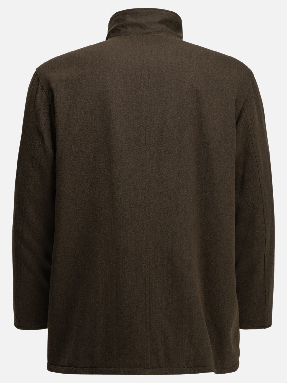 Auralee Short, reversible wool and leather coat Brown - VIETTI