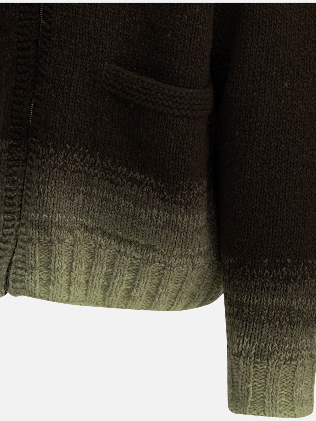 Auralee "Ombré" Zip-Up Sweater Brown - VIETTI