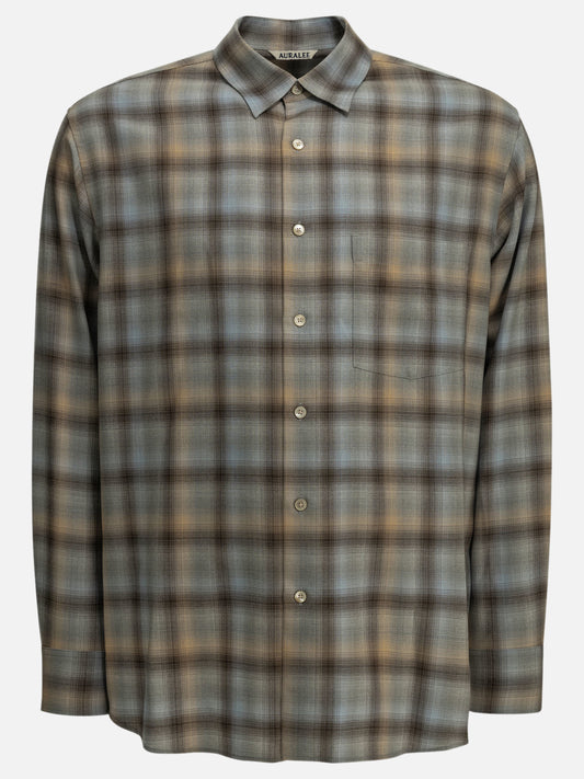 Auralee Casual wool shirt Light blue

