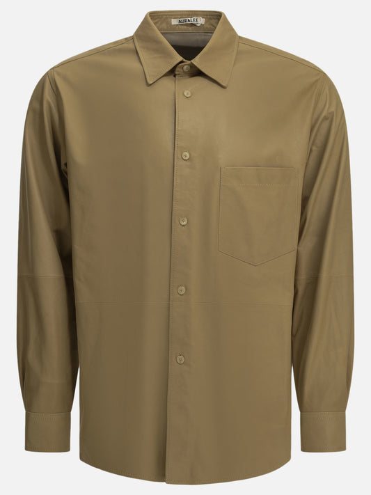 Auralee Casual leather shirt Beige

