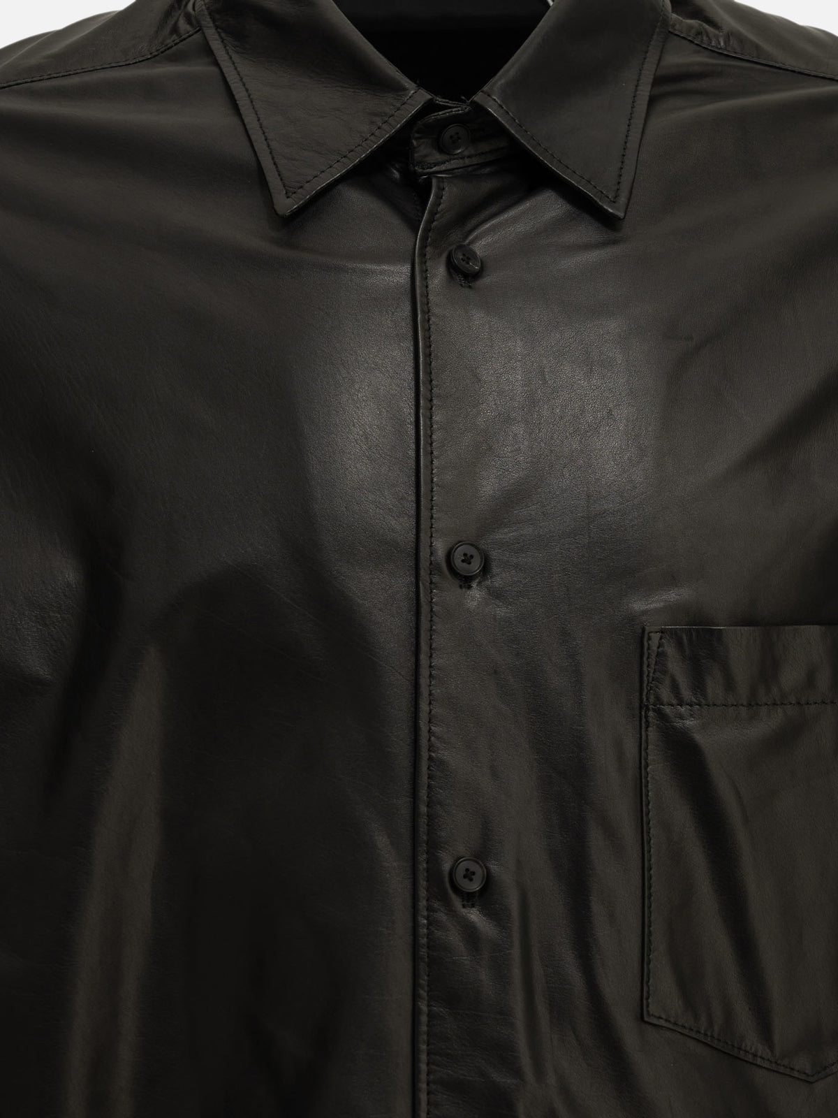 Auralee Camicia casual in pelle Nero - VIETTI