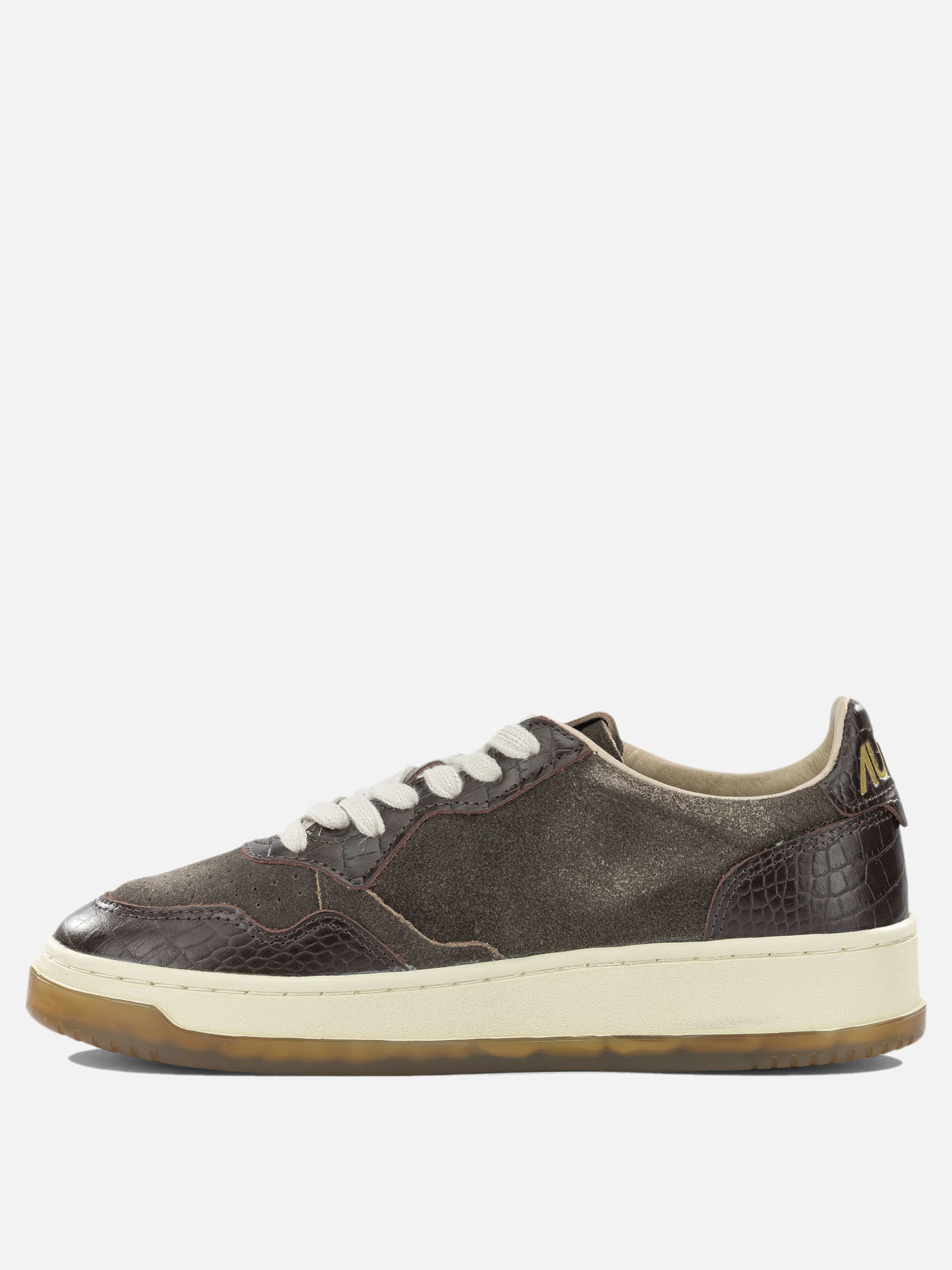 Low top sneakers 60% suede cow leather 40% crocodile embossed cow leather - 100% rubber  Brown - Autry Women | PDP | VIETTI Online Store | Zoom-Modal_3
