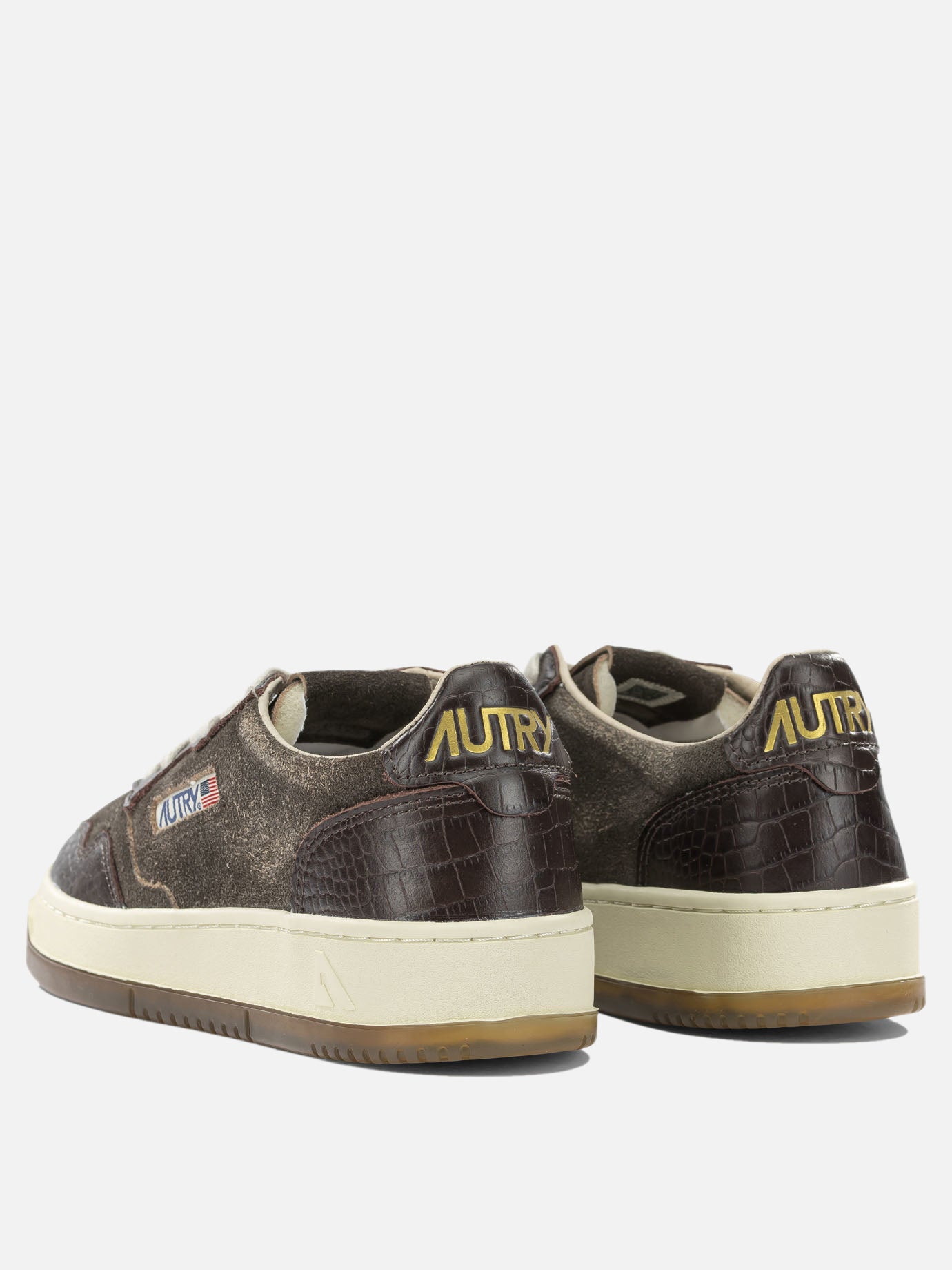Low top sneakers 60% suede cow leather 40% crocodile embossed cow leather - 100% rubber  Brown - Autry Women | PDP | VIETTI Online Store | thumbnail_4