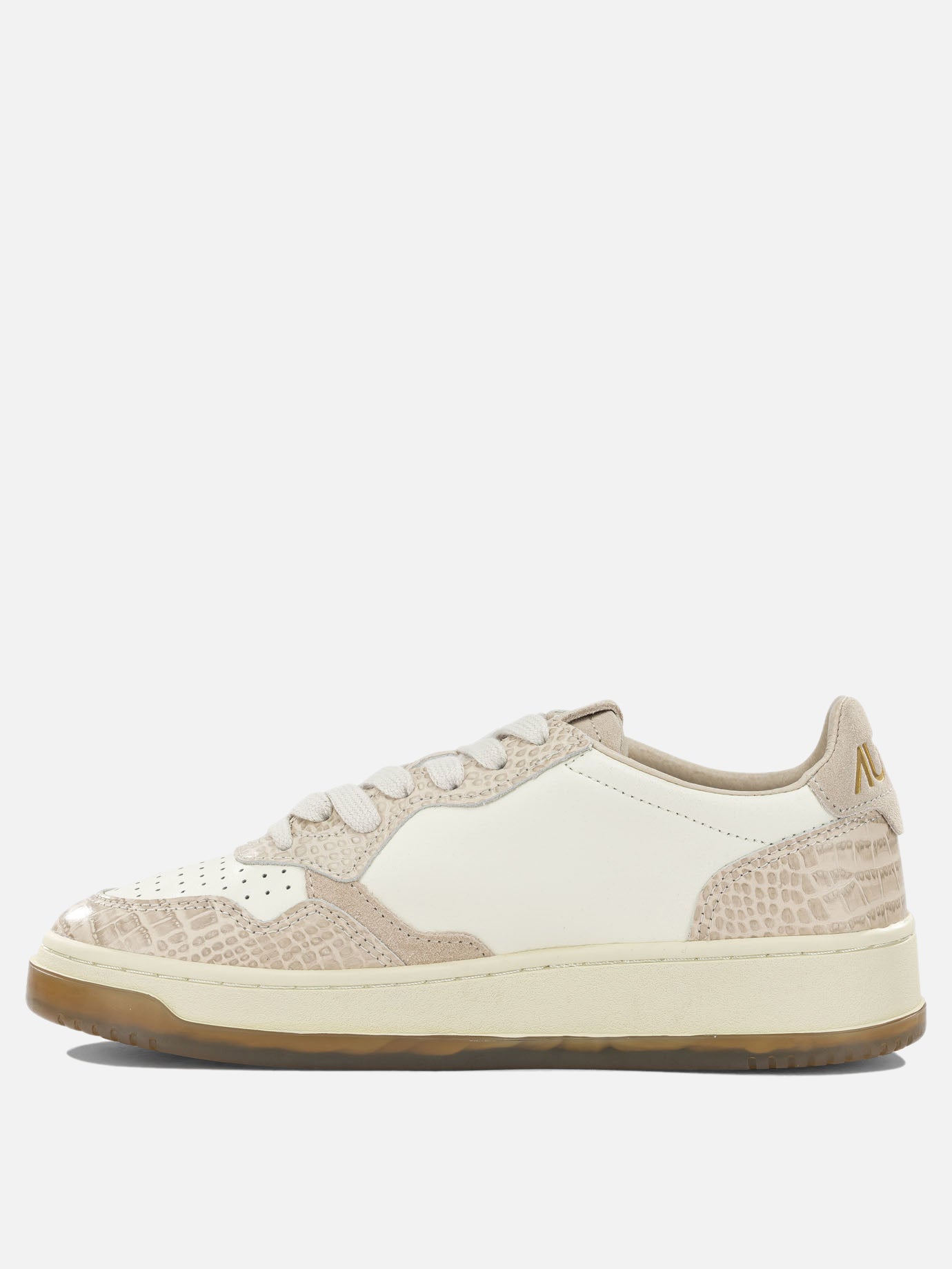 Low top sneakers 60% cow leather 40% crocodile embossed cow leather - 100% rubber  Beige - Autry Women | PDP | VIETTI Online Store | thumbnail_3