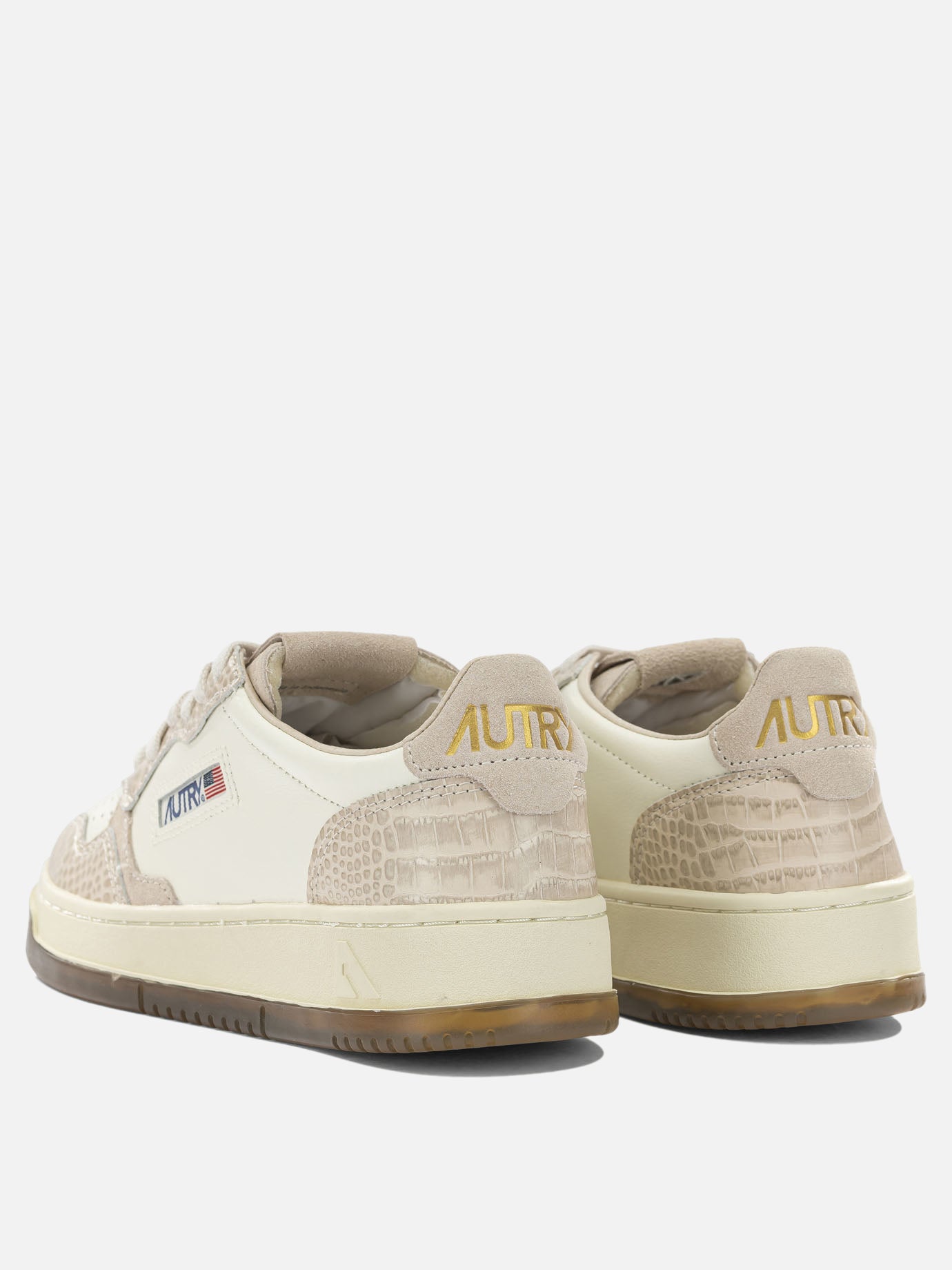 Low top sneakers 60% cow leather 40% crocodile embossed cow leather - 100% rubber  Beige - Autry Women | PDP | VIETTI Online Store | thumbnail_4