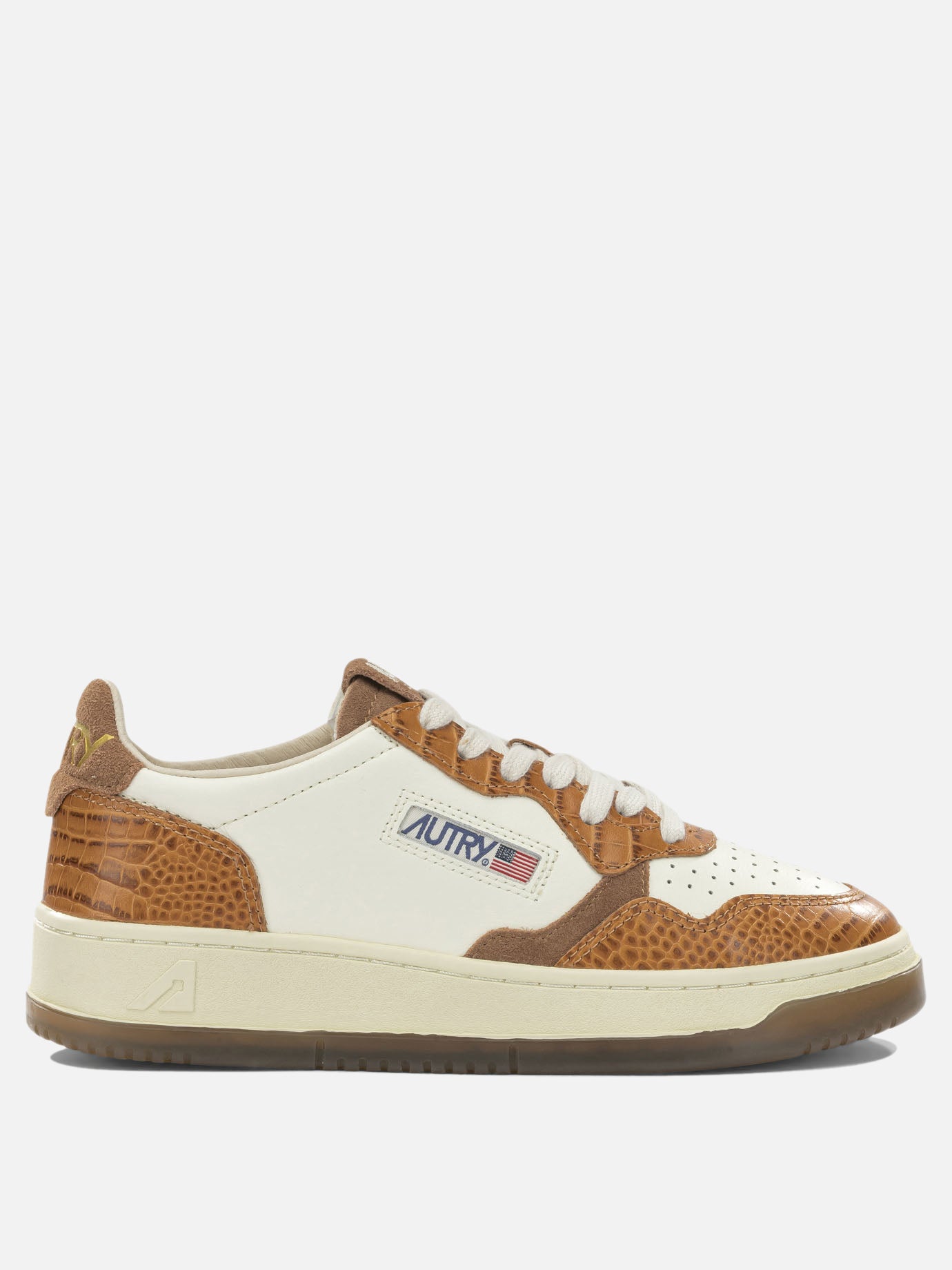 Low top sneakers 60% cow leather 40% crocodile embossed cow leather - 100% rubber  Beige - Autry Women | PDP | VIETTI Online Store | Zoom-Modal

