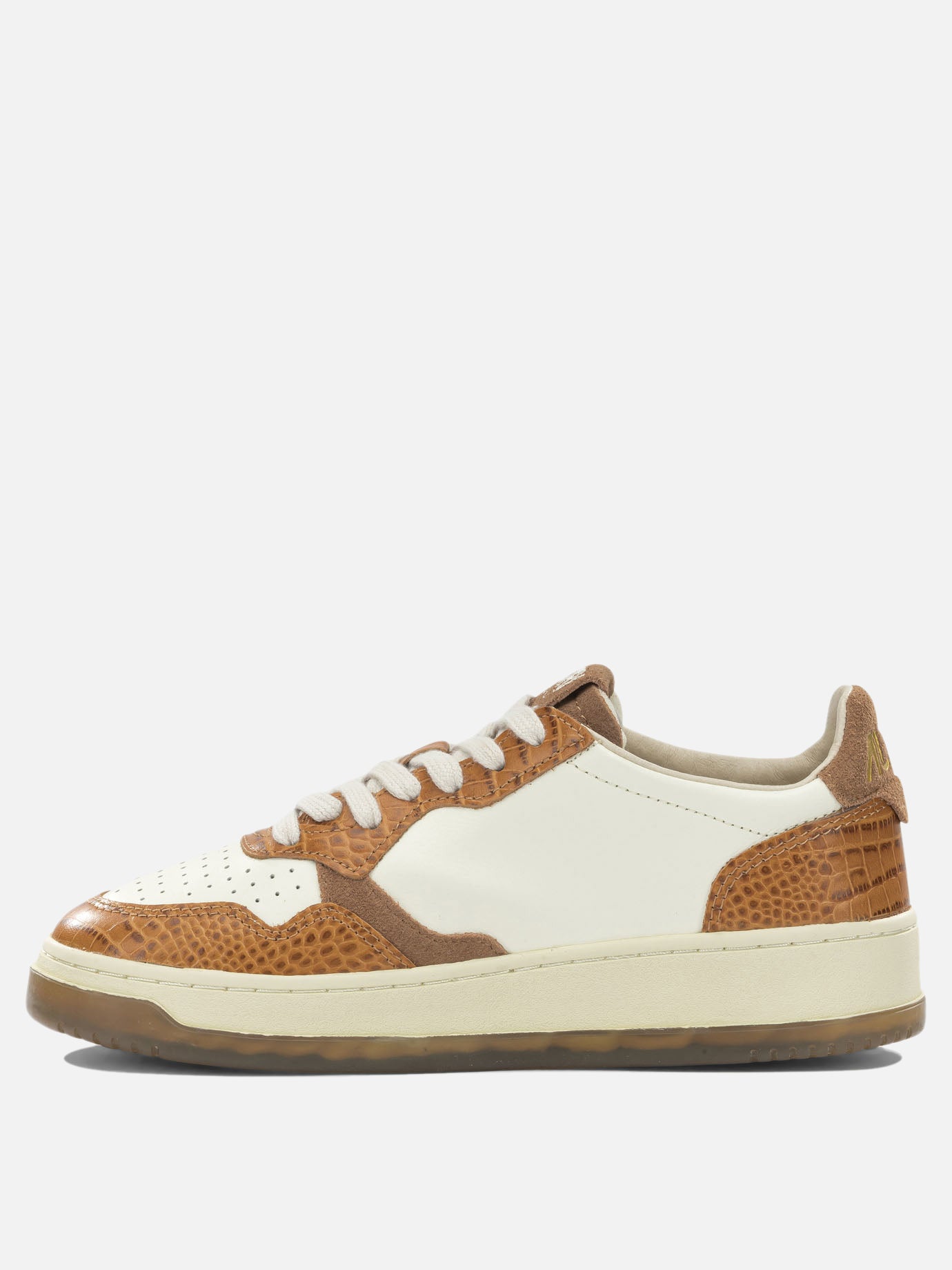 Low top sneakers 60% cow leather 40% crocodile embossed cow leather - 100% rubber  Beige - Autry Women | PDP | VIETTI Online Store | thumbnail_3