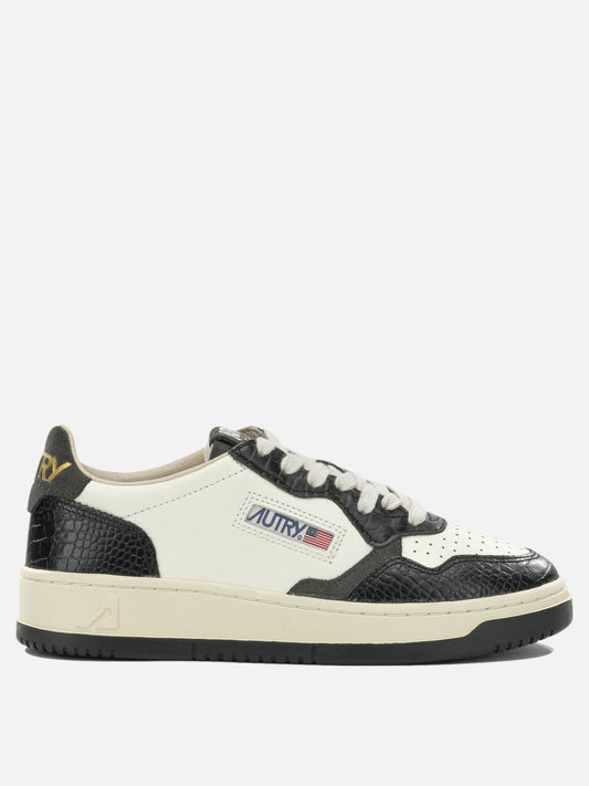 Low top sneakers 60% cow leather 40% crocodile embossed cow leather - 100% rubber  Beige - Autry Women | PLP | VIETTI Online Store 

