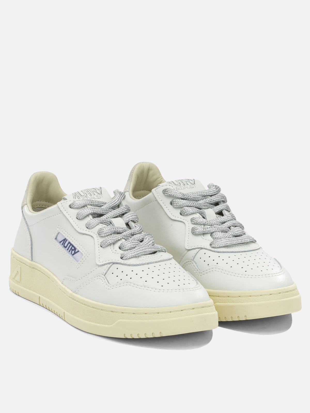 Autry "Medalist Low" Low-Top Sneakers Silver

