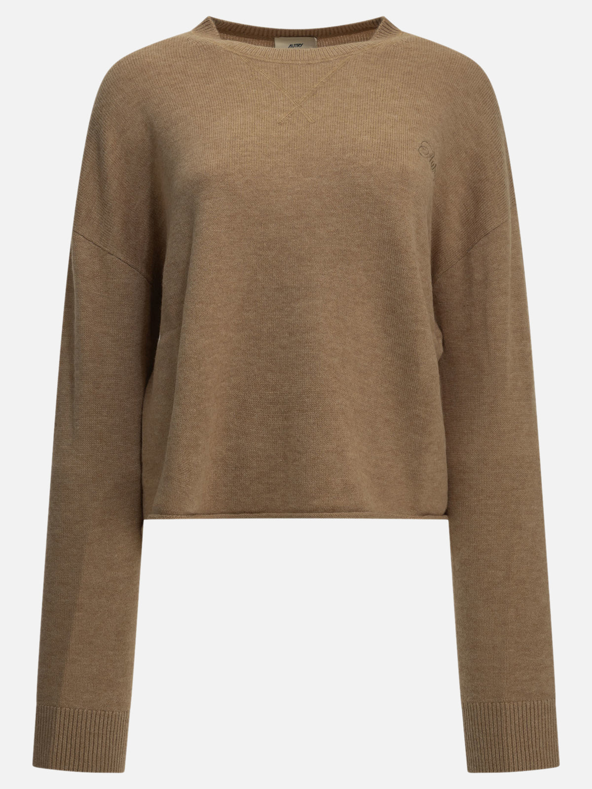 Autry Crew-neck sweater with logo Beige

