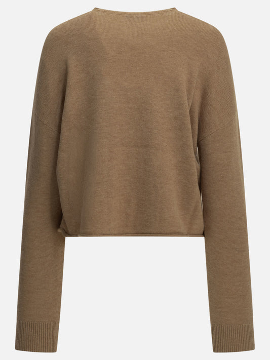 Autry Crew-neck sweater with logo Beige

