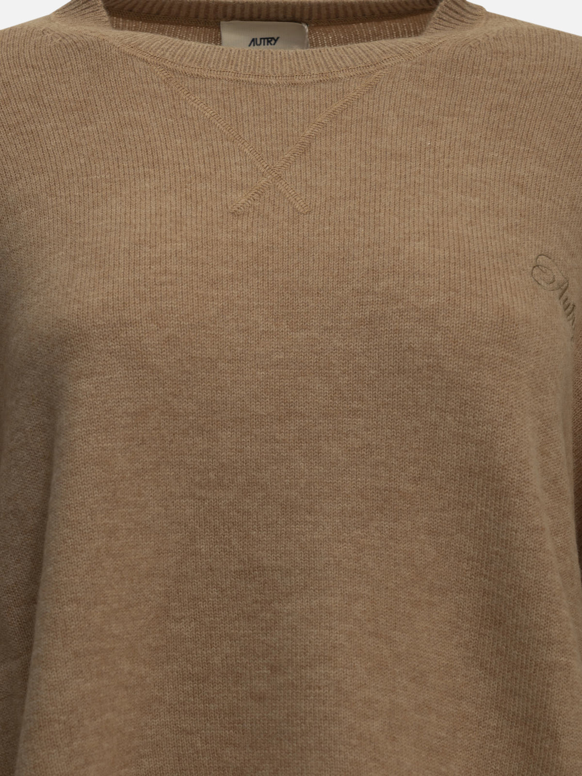 Autry Crew-neck sweater with logo Beige - VIETTI