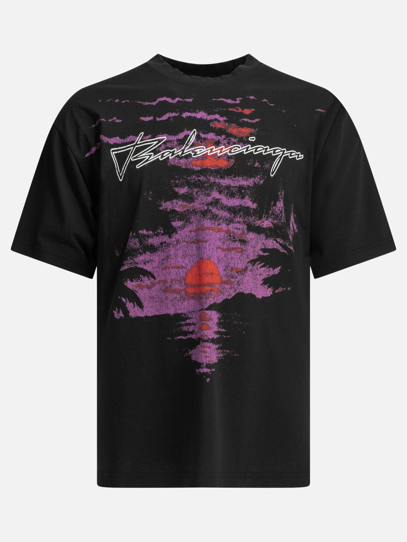 T-shirt girocollo Logo  Nero - Balenciaga Donna | PDP | VIETTI Online Store | Zoom-Modal
