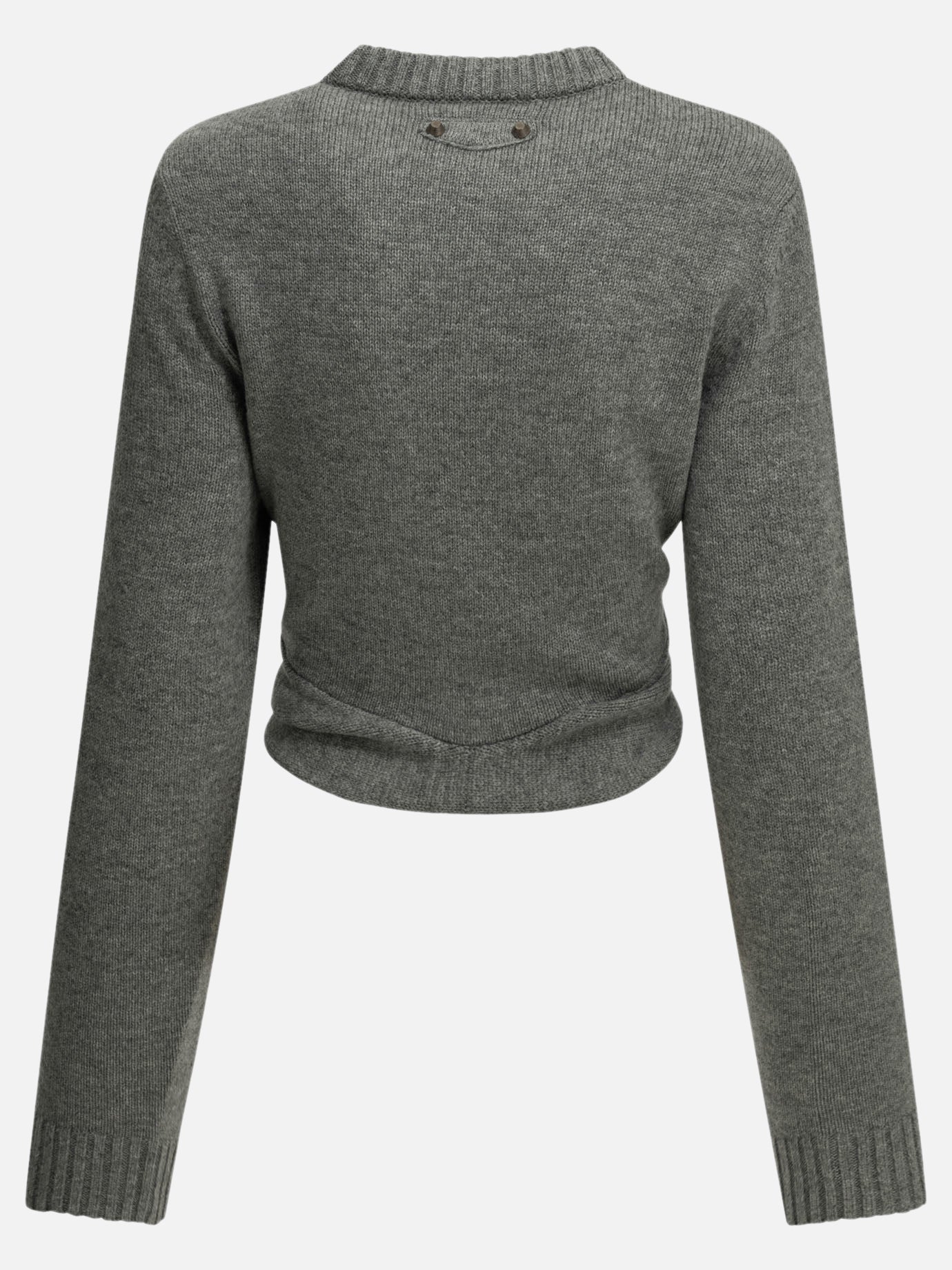 Balenciaga Cropped crew-neck sweater A0093A Grey - Women | VIETTI