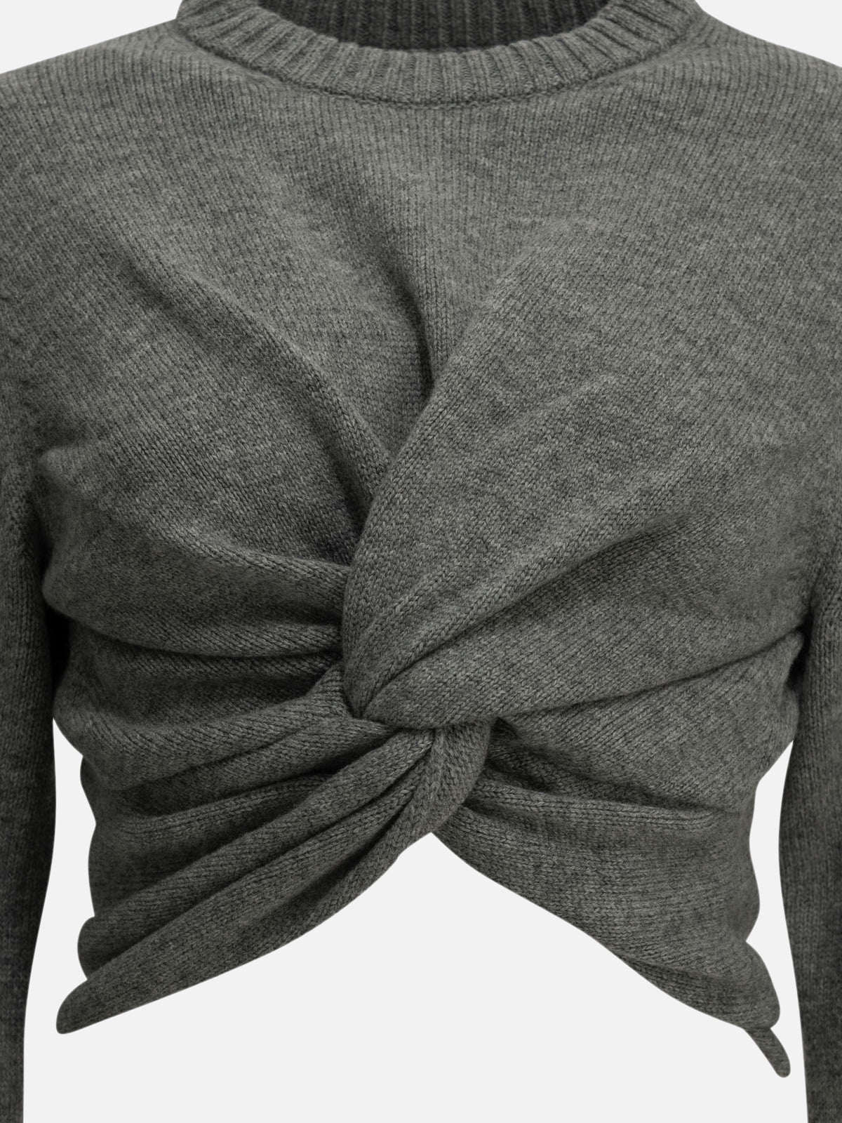 Balenciaga Cropped crew-neck sweater Grey - VIETTI