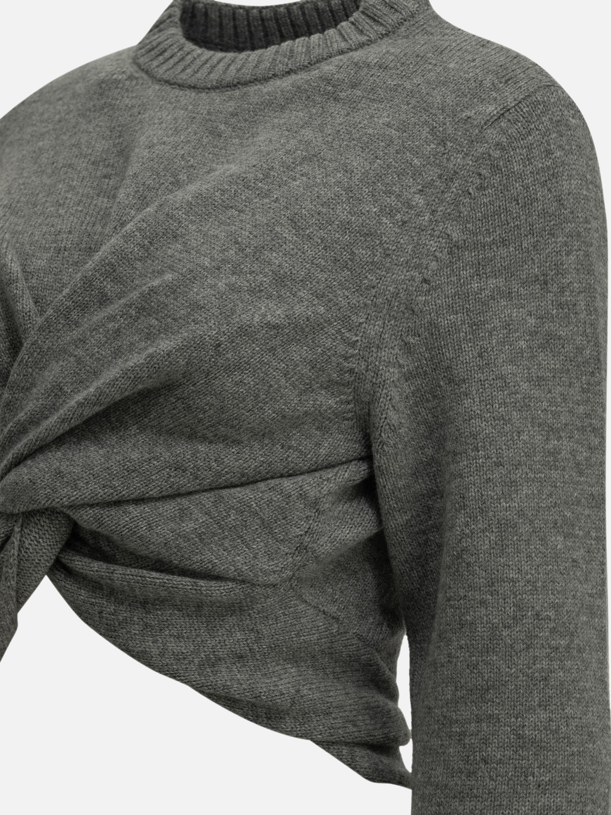 Balenciaga Cropped crew-neck sweater Grey - VIETTI