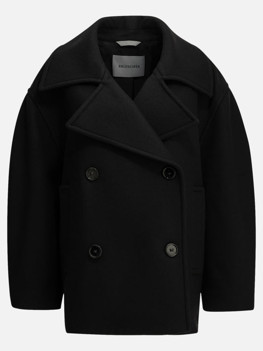 Balenciaga "Cocoon" Short Coat Black

