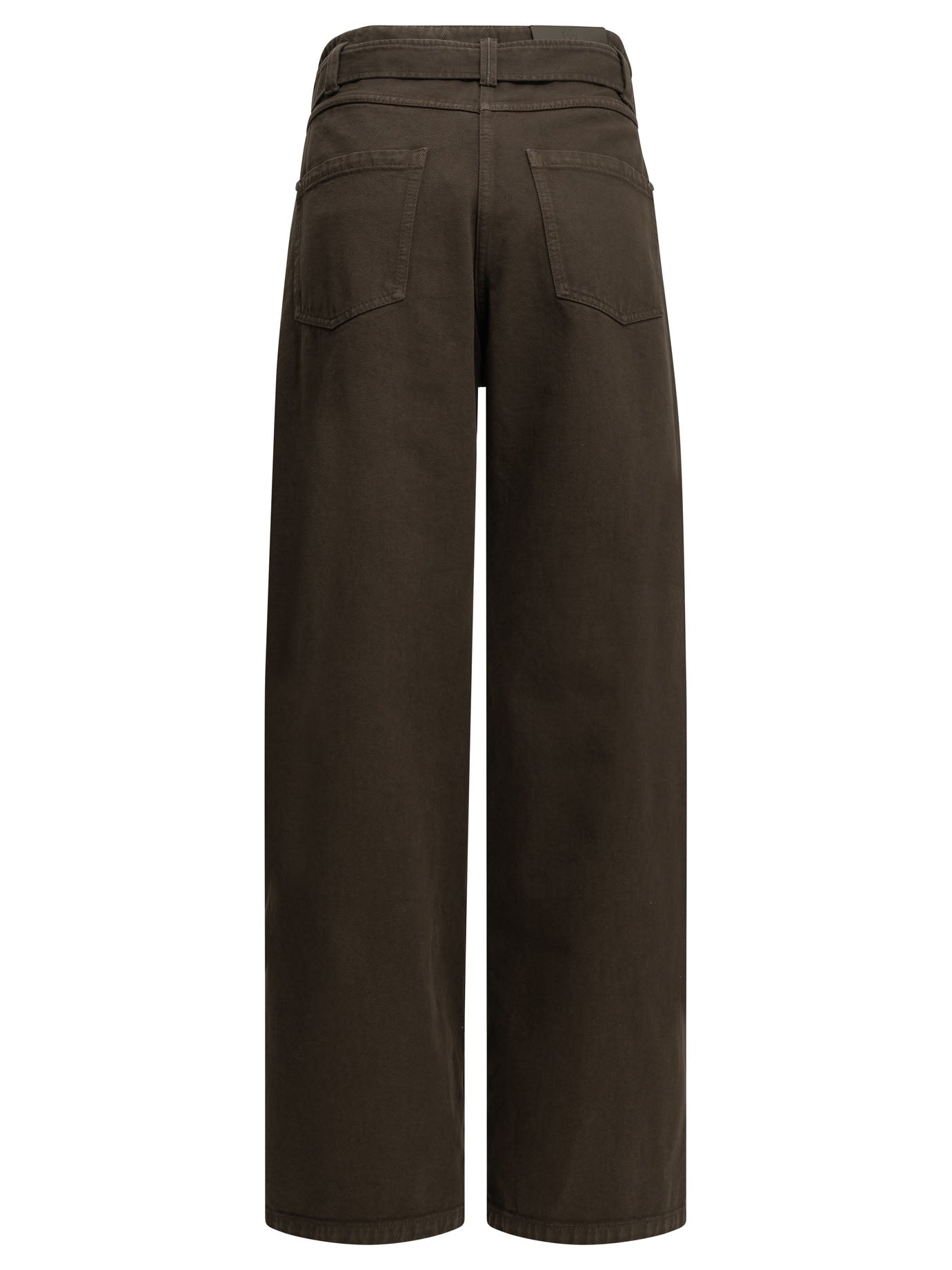 Wide-leg jeans Solid colour  Brown - Brunello Cucinelli Women | PDP | VIETTI Online Store | thumbnail_2