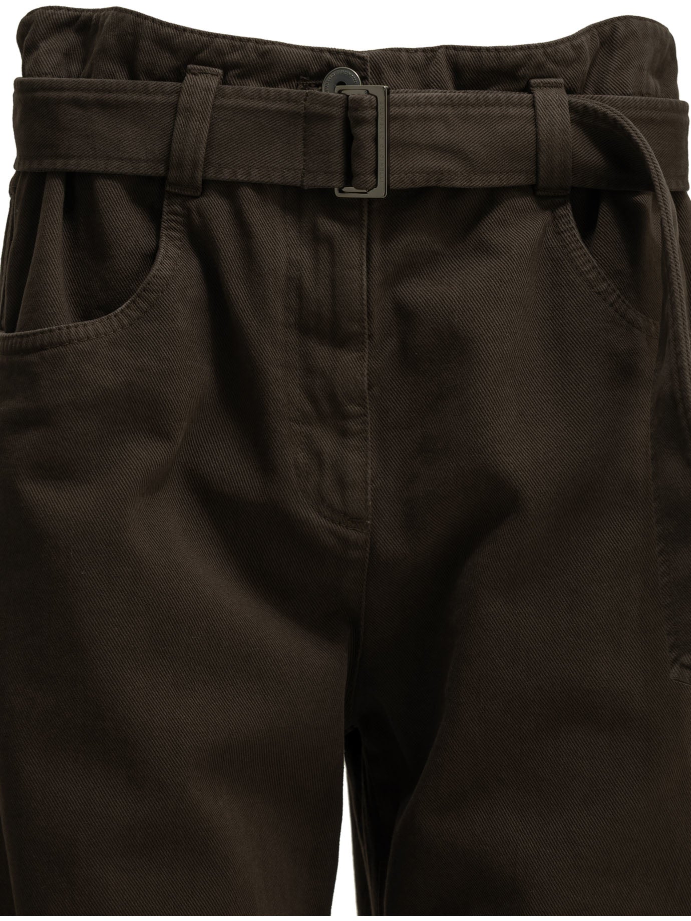 Wide-leg jeans Solid colour  Brown - Brunello Cucinelli Women | PDP | VIETTI Online Store | Zoom-Modal_3

