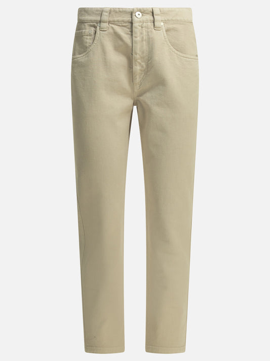 Straight-leg jeans Solid colour  Beige - Brunello Cucinelli Women | PDP | VIETTI Online Store 
