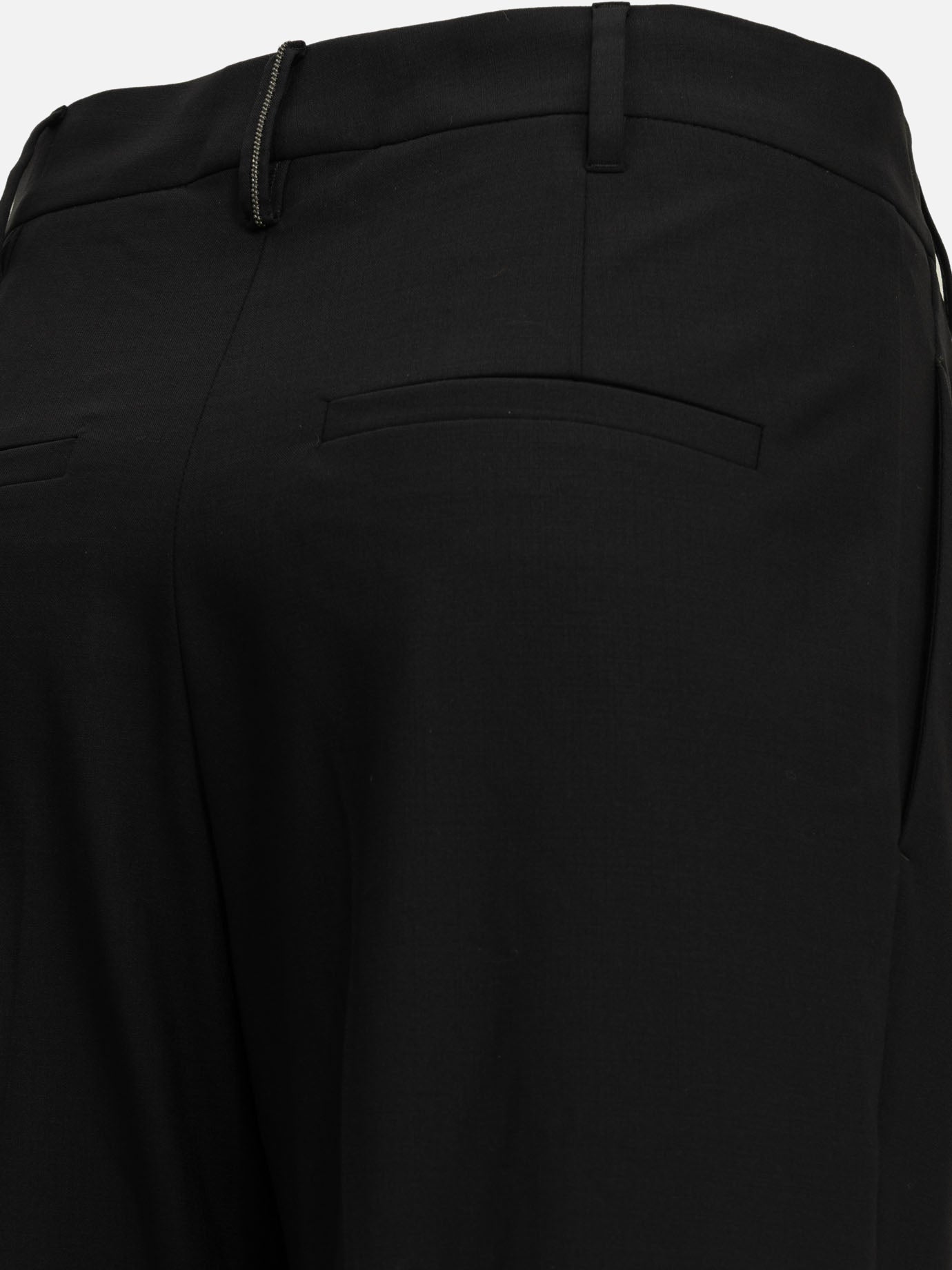 Tailored trousers Solid colour  Black - Brunello Cucinelli Women | PDP | VIETTI Online Store | thumbnail_4