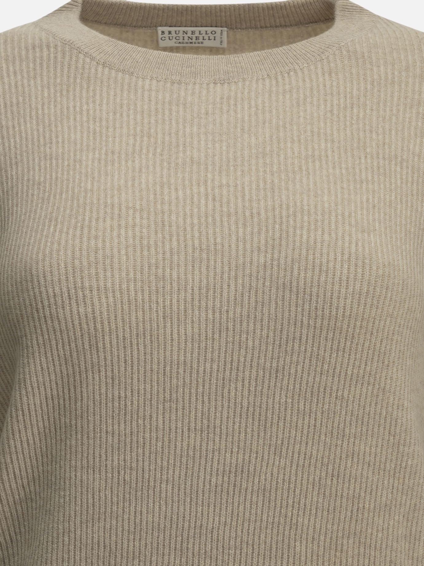 Crewneck sweaters Solid colour  Beige - Brunello Cucinelli Women | PDP | VIETTI Online Store | thumbnail_5