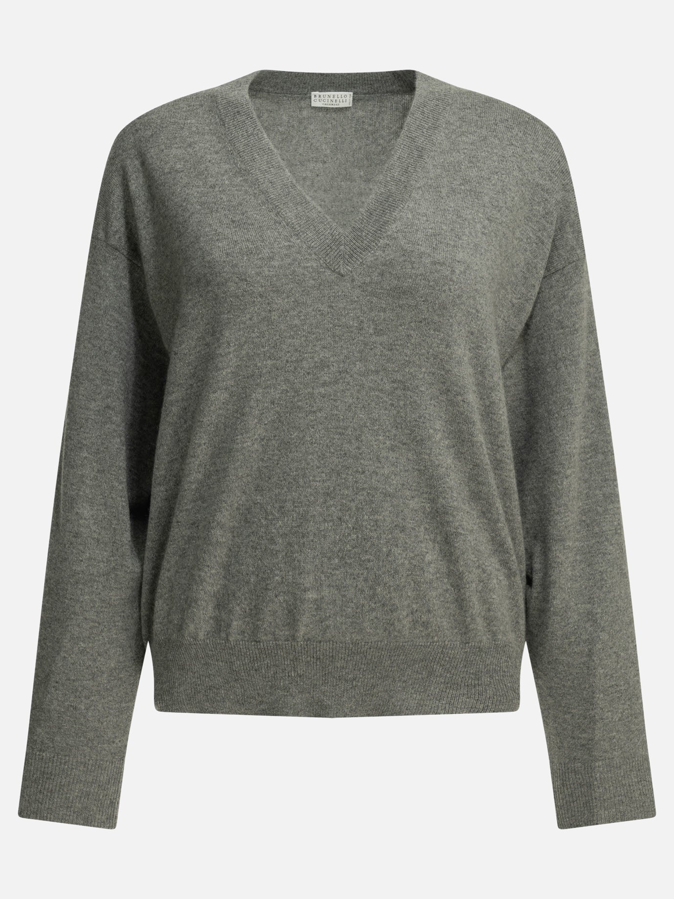Maglioni scollo a V Solid colour  Grigio - Brunello Cucinelli Donna | PDP | VIETTI Online Store | Zoom-Modal
