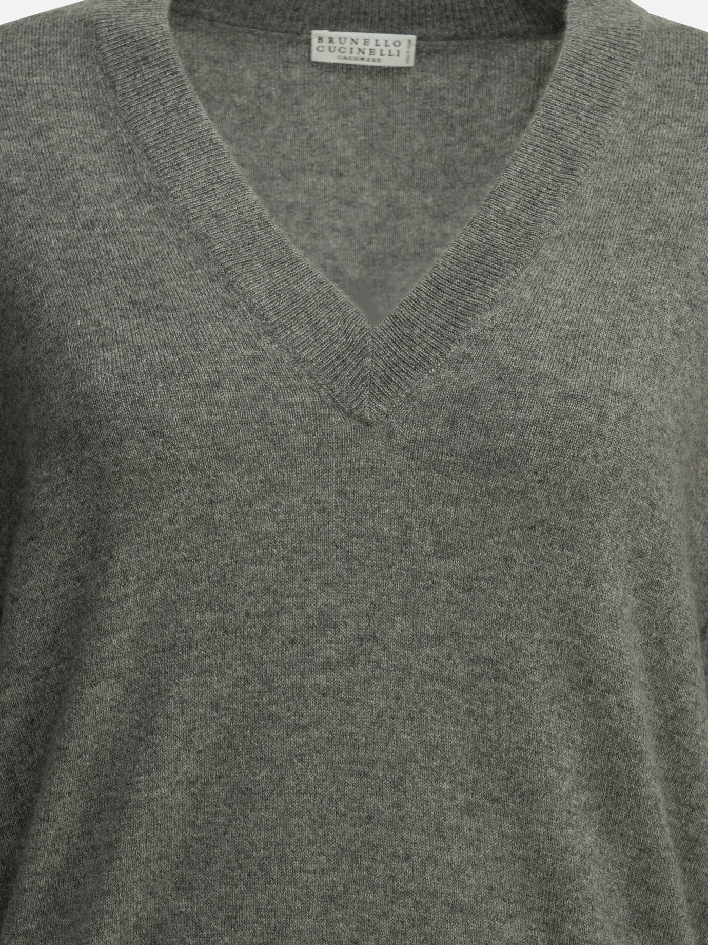 Maglioni scollo a V Solid colour  Grigio - Brunello Cucinelli Donna | PDP | VIETTI Online Store | thumbnail_3