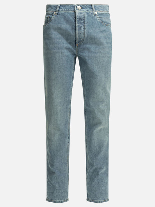Straight-leg jeans Solid colour  Light blue - Brunello Cucinelli Men | VIETTI Online Store 
