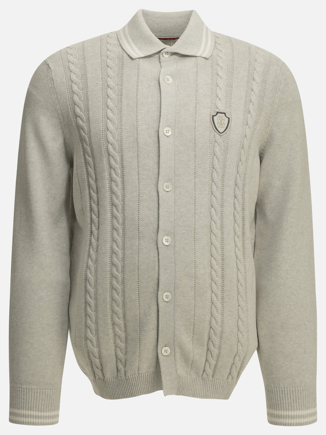 Cardigans Logo  Grey - Brunello Cucinelli Men | PDP | VIETTI Online Store | thumbnail