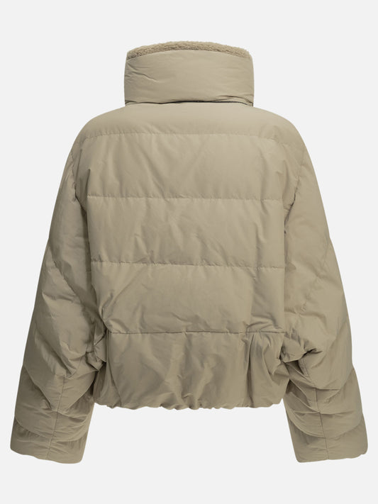 Short down jacket in techno cotton taffeta

