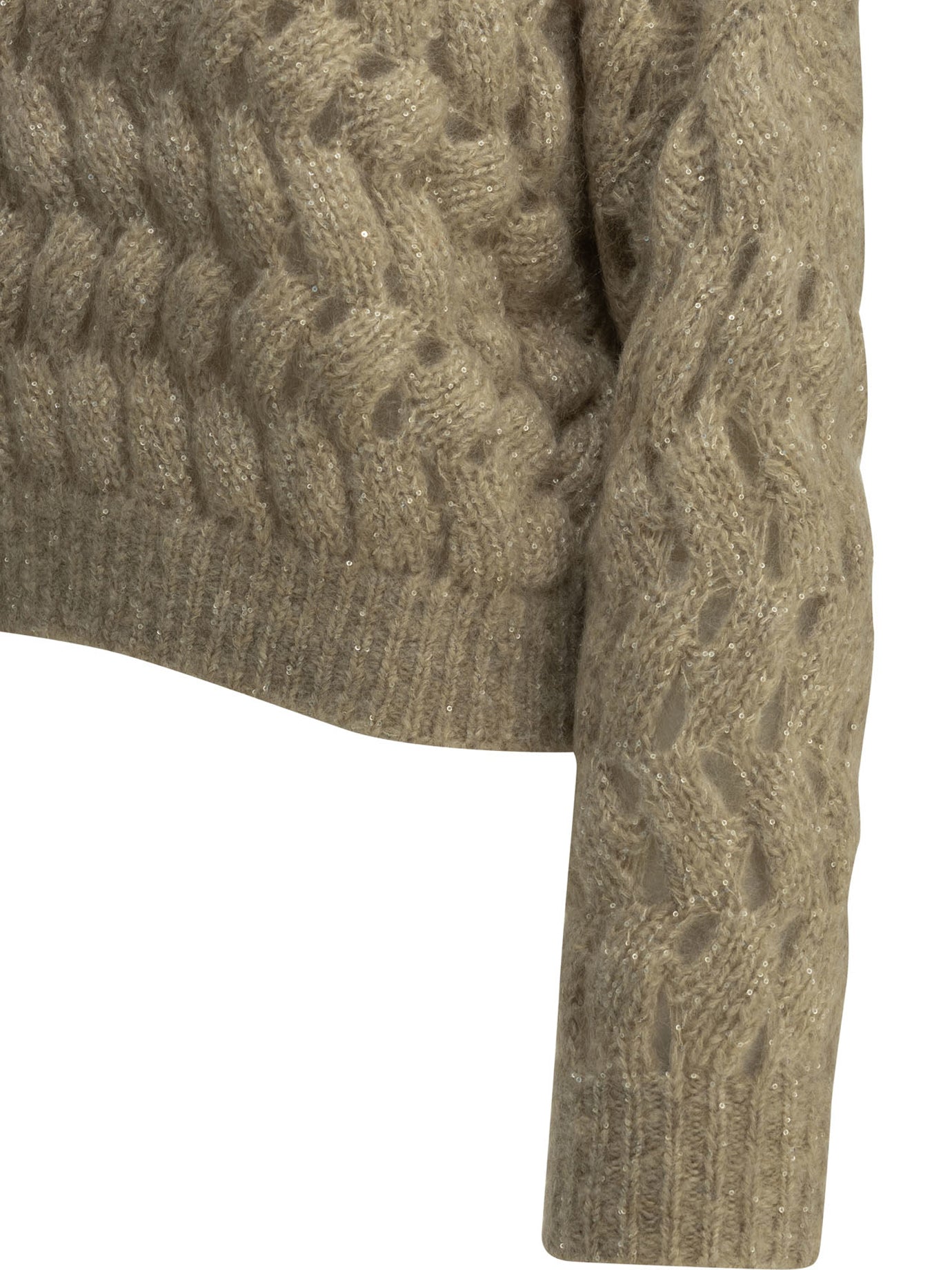 Crewneck sweaters Textured knit  Beige - Brunello Cucinelli Women | PDP | VIETTI Online Store | thumbnail_4