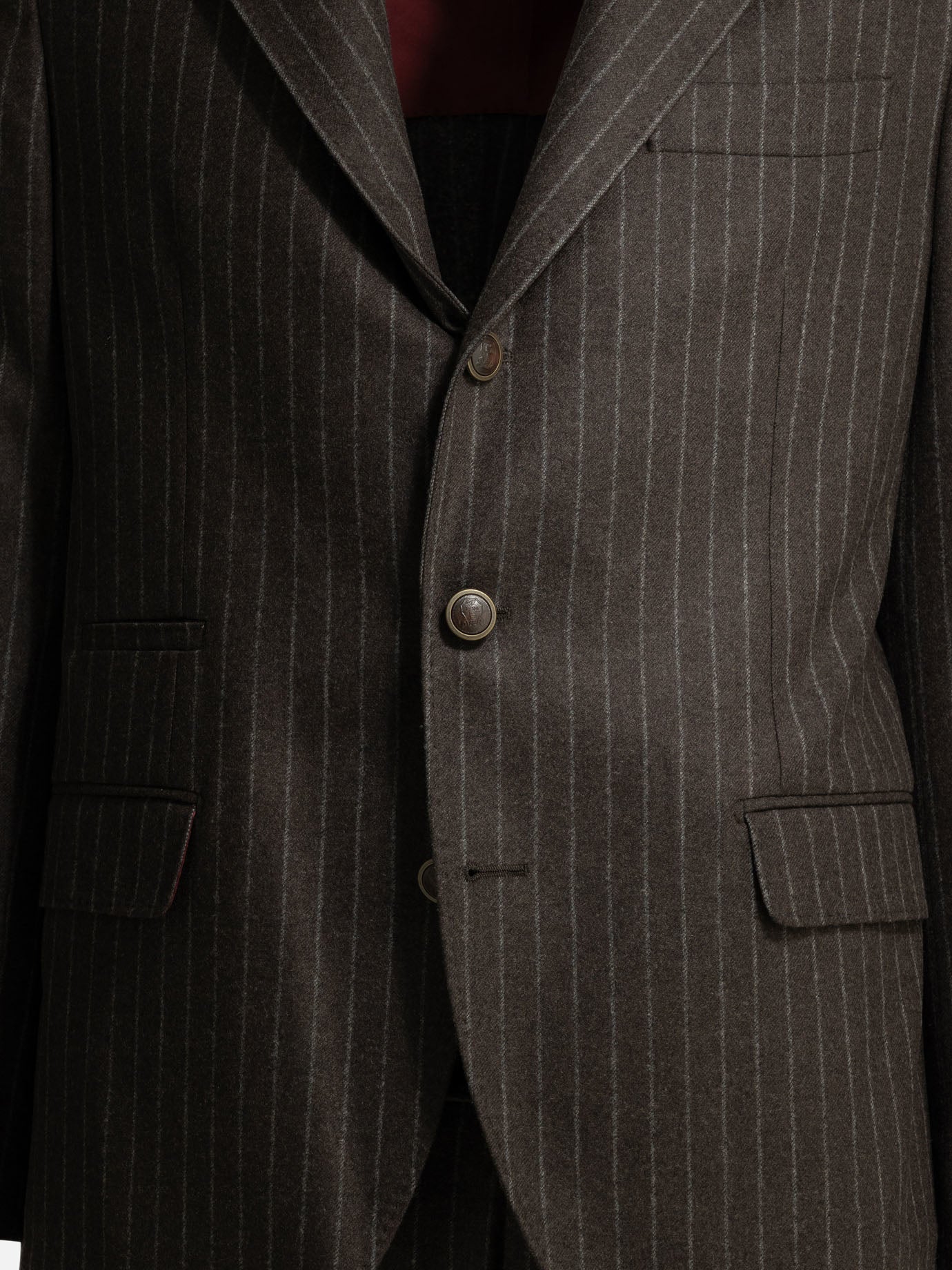 Completi formali Pinstriped  Marrone - Brunello Cucinelli Uomo | PDP | VIETTI Online Store | thumbnail_3