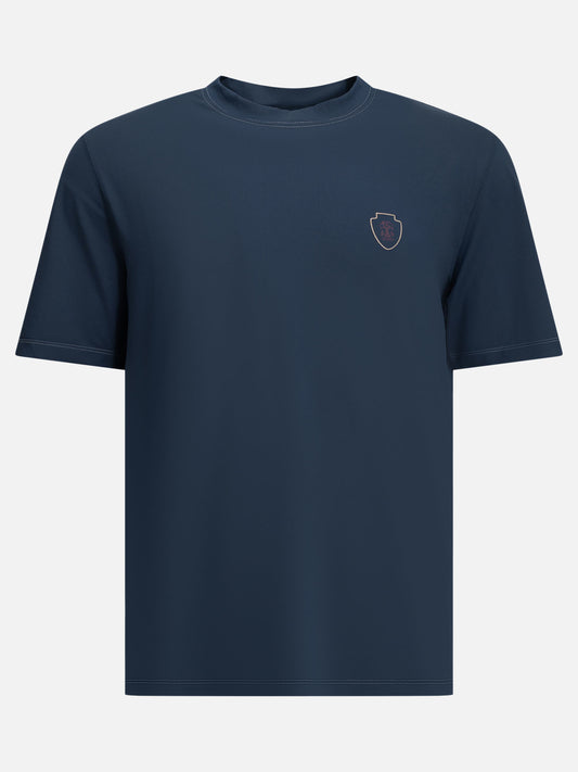 Crewneck t-shirts Logo  Blue - Brunello Cucinelli Men | PLP | VIETTI Online Store 
