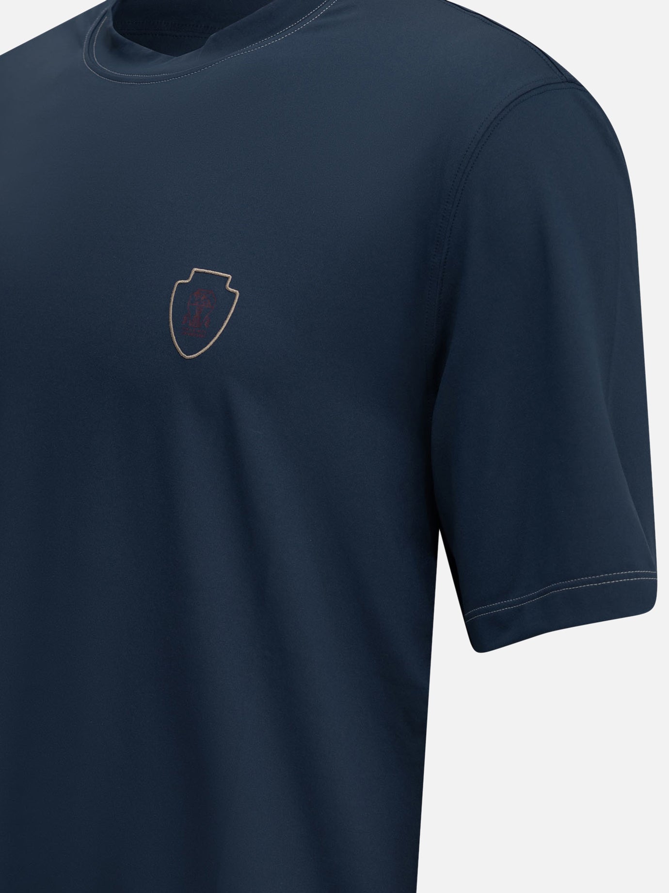Crewneck t-shirts Logo  Blue - Brunello Cucinelli Men | PDP | VIETTI Online Store | thumbnail_6