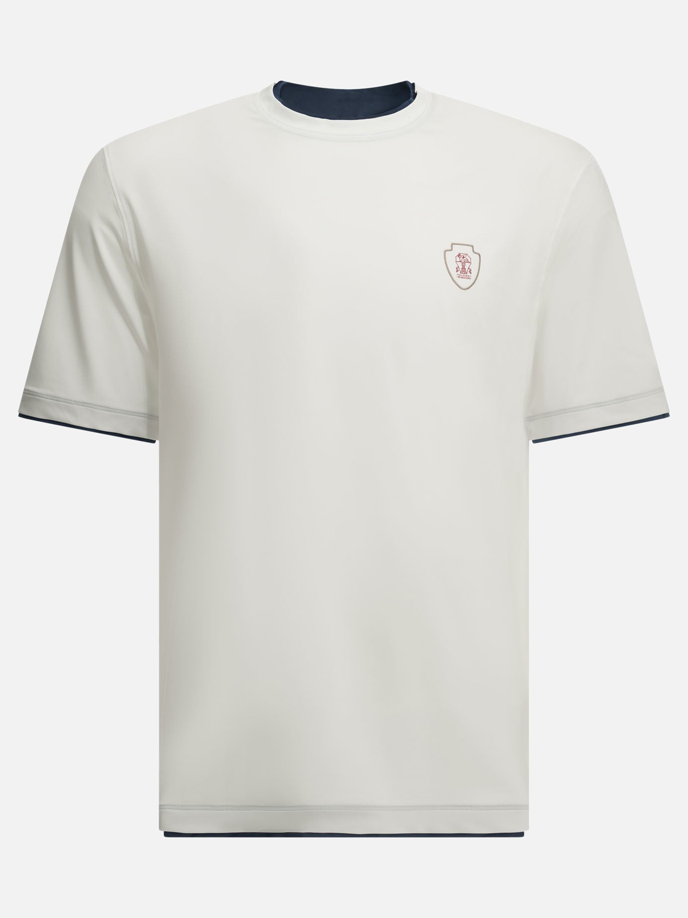 Crewneck t-shirts Logo  White - Brunello Cucinelli Men | PDP | VIETTI Online Store | Zoom-Modal
