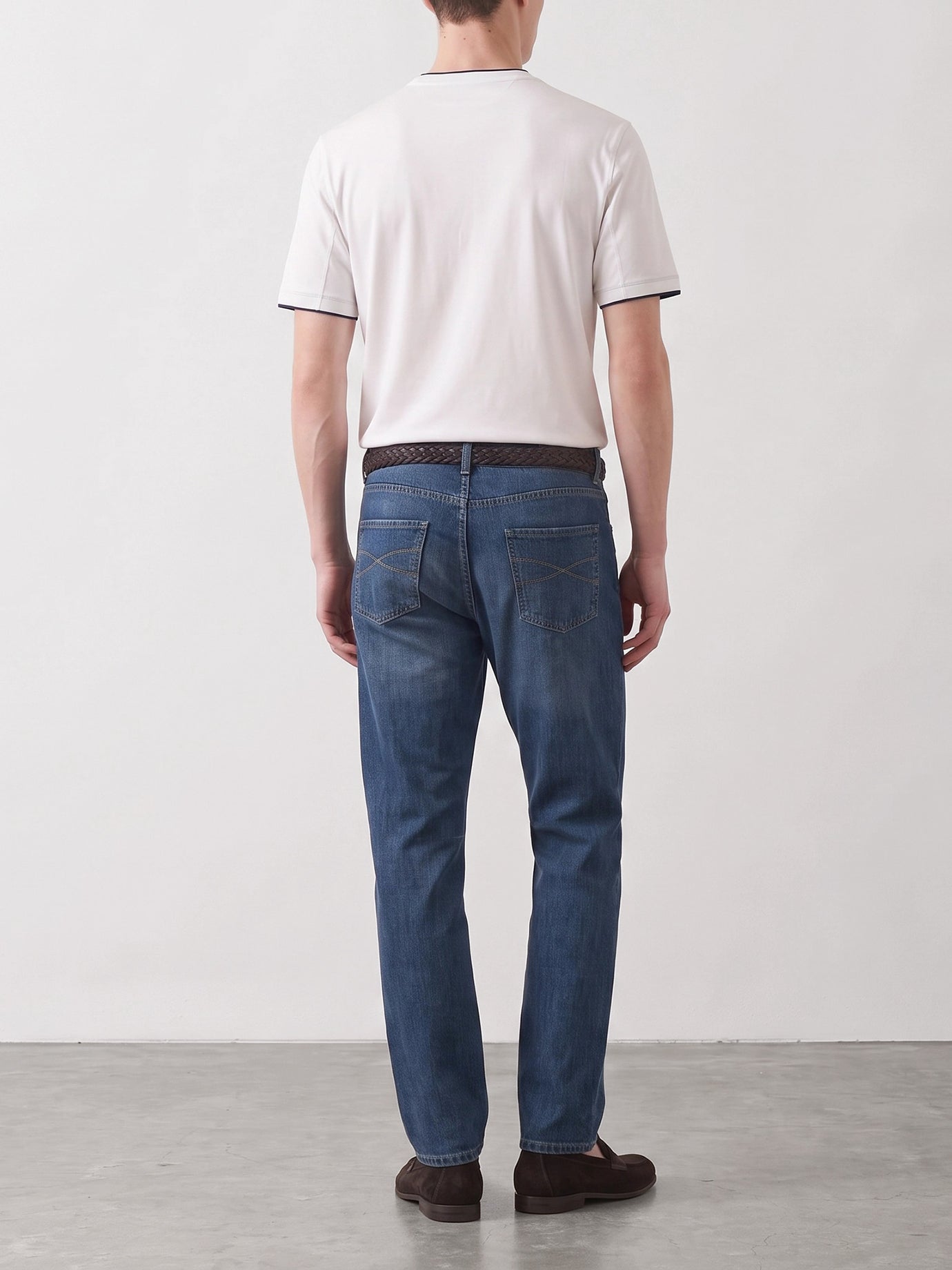 Crewneck t-shirts Logo  White - Brunello Cucinelli Men | PDP | VIETTI Online Store | Zoom-Modal_3
