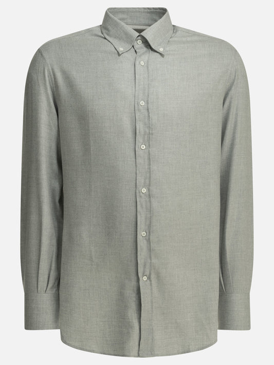 Casual shirts Herringbone  Grey - Brunello Cucinelli Men | VIETTI Online Store 
