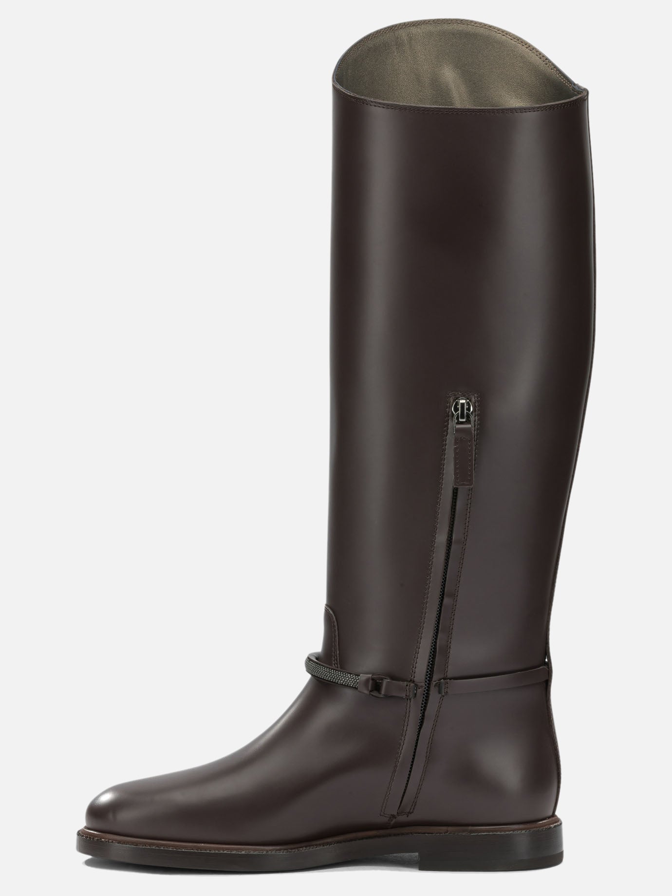 Knee-high 100% calf leather - 100% calf leather  Brown - Brunello Cucinelli Women | PDP | VIETTI Online Store | Zoom-Modal_3

