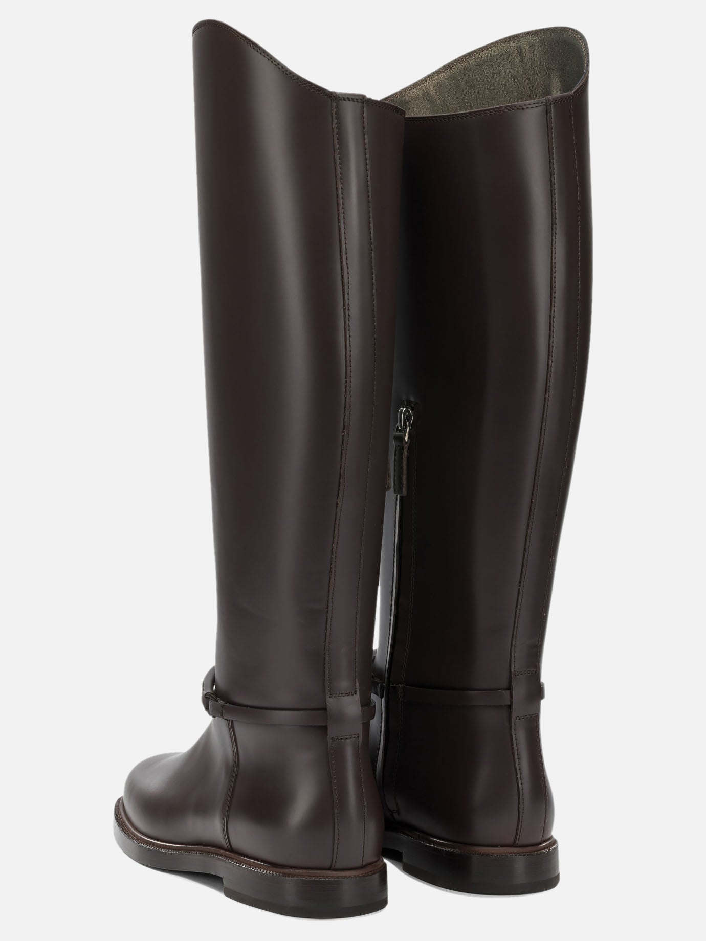 Knee-high 100% calf leather - 100% calf leather  Brown - Brunello Cucinelli Women | PDP | VIETTI Online Store | Zoom-Modal_4
