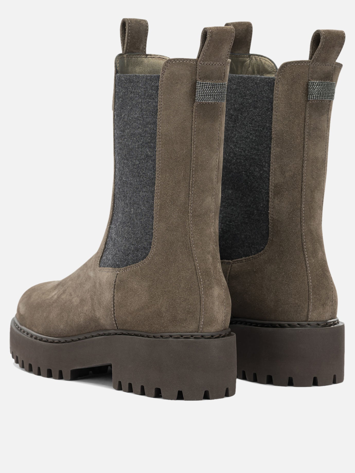Pull-on boots 100% calf leather - 100% rubber  Brown - Brunello Cucinelli Women | PDP | VIETTI Online Store | thumbnail_4
