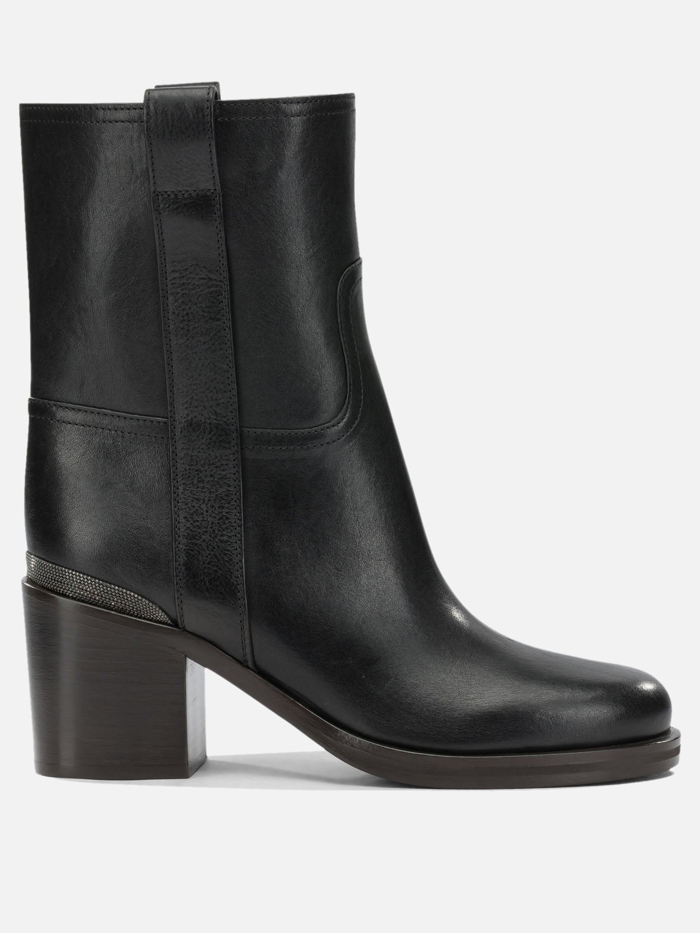 Brunello Cucinelli Stivaletti pull-on in pelle Nero - VIETTI