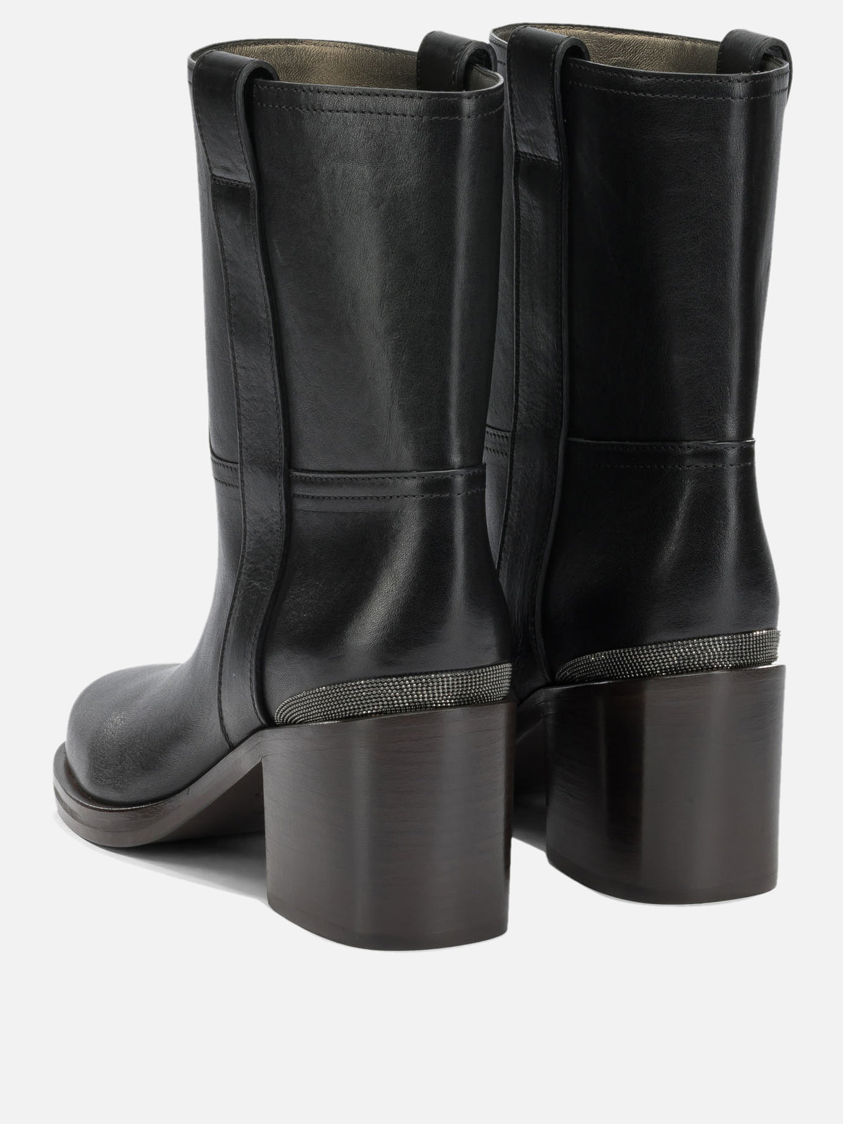 Brunello Cucinelli Stivaletti pull-on in pelle Nero - VIETTI