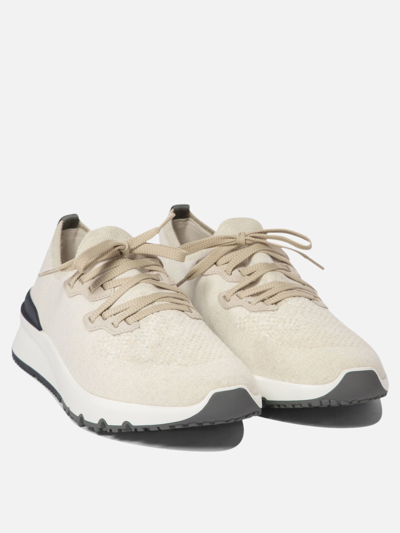 Low top sneakers 100% fabric - 100% rubber  Beige - Brunello Cucinelli Men | PDP | VIETTI Online Store | thumbnail_2