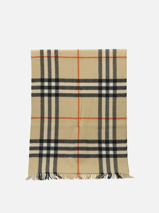 Sciarpe con frange 100% cashmere  Beige - Burberry Donna | PDP | VIETTI Online Store 
