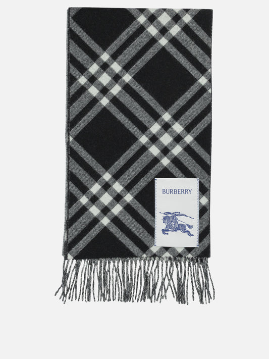 Sciarpe con frange 100% cashmere  Nero - Burberry Donna | PLP | VIETTI Online Store 
