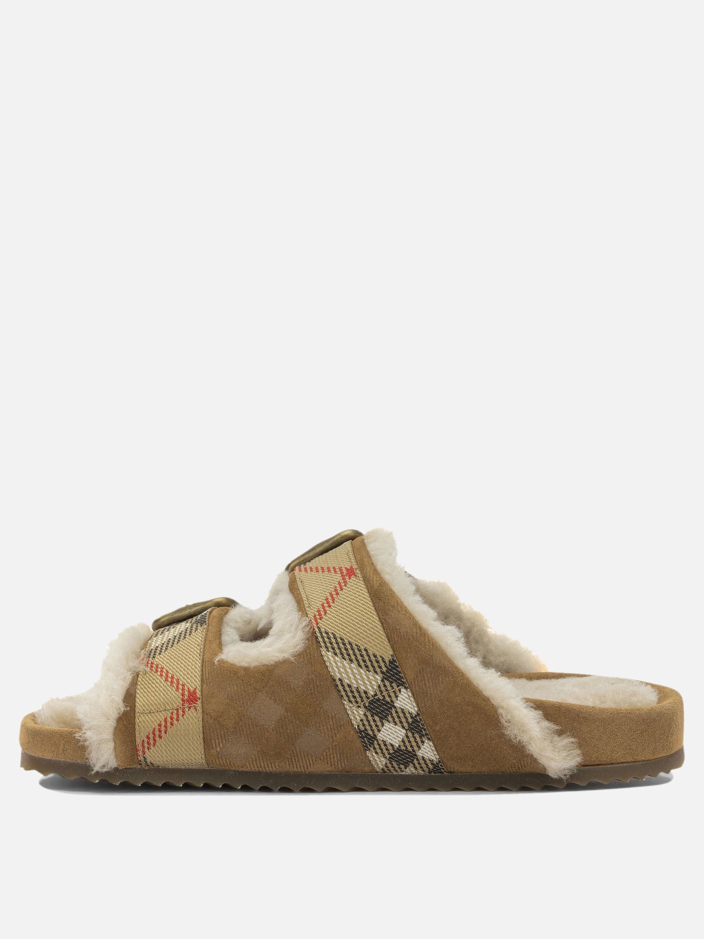 Flat sandals 70% calf leather 24% nylon 6% polyester  Beige - Burberry Women | PDP | VIETTI Online Store | Zoom-Modal_3
