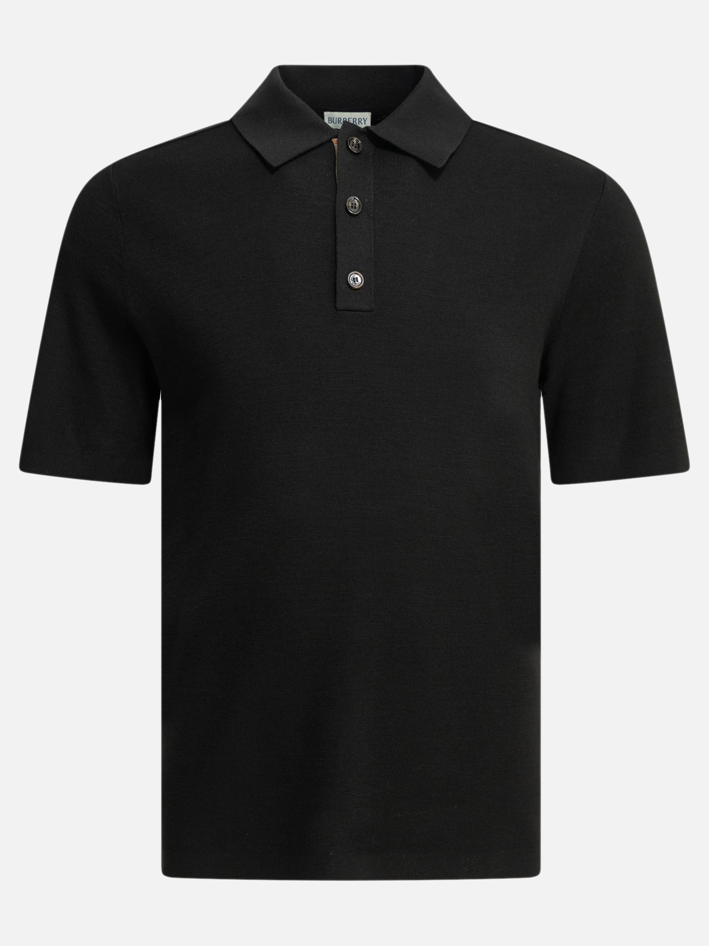Polo shirts with buttons Solid colour  Black - Burberry Men | PDP | VIETTI Online Store | thumbnail
